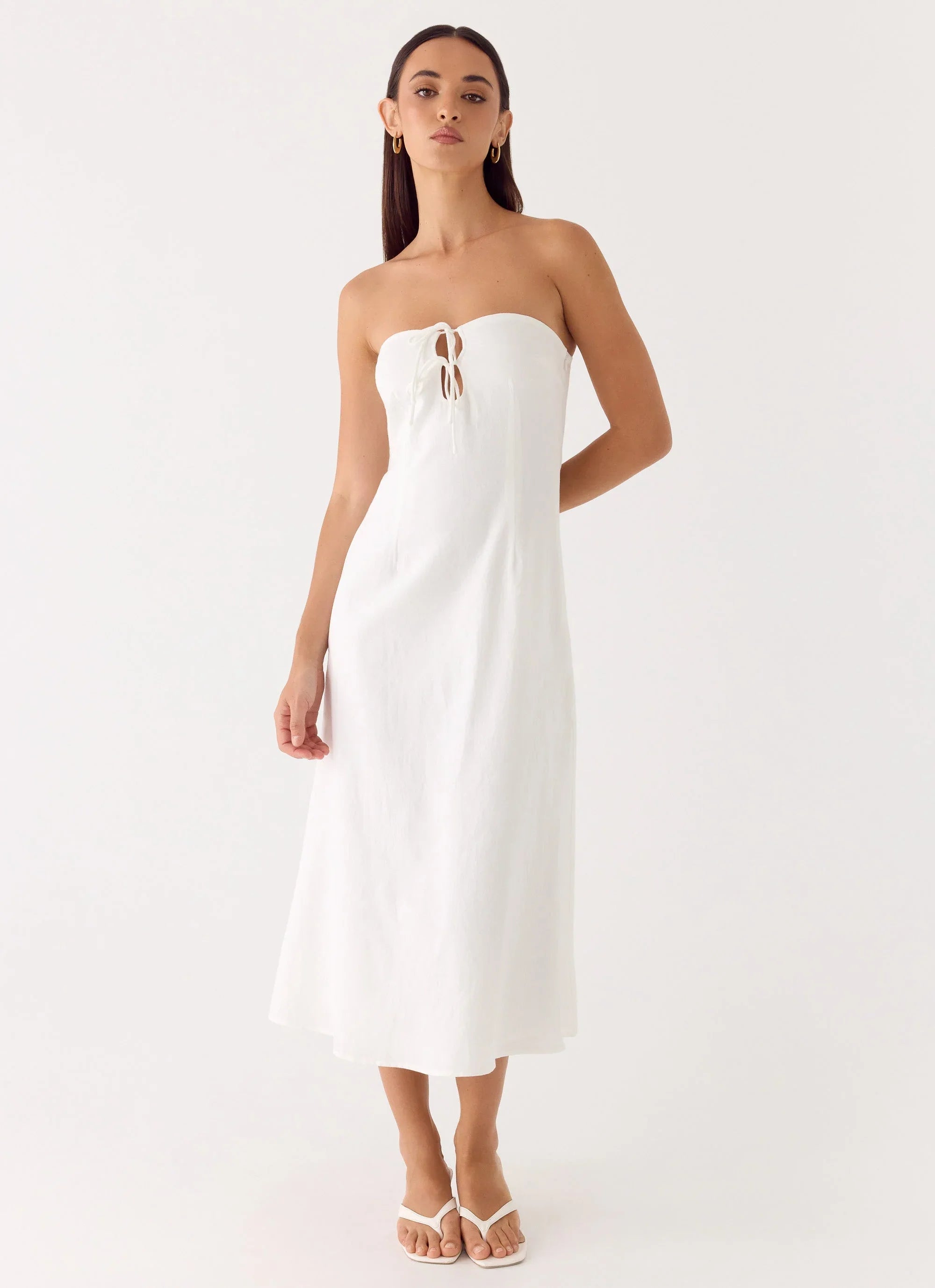 Sun Searching Midi Dress White