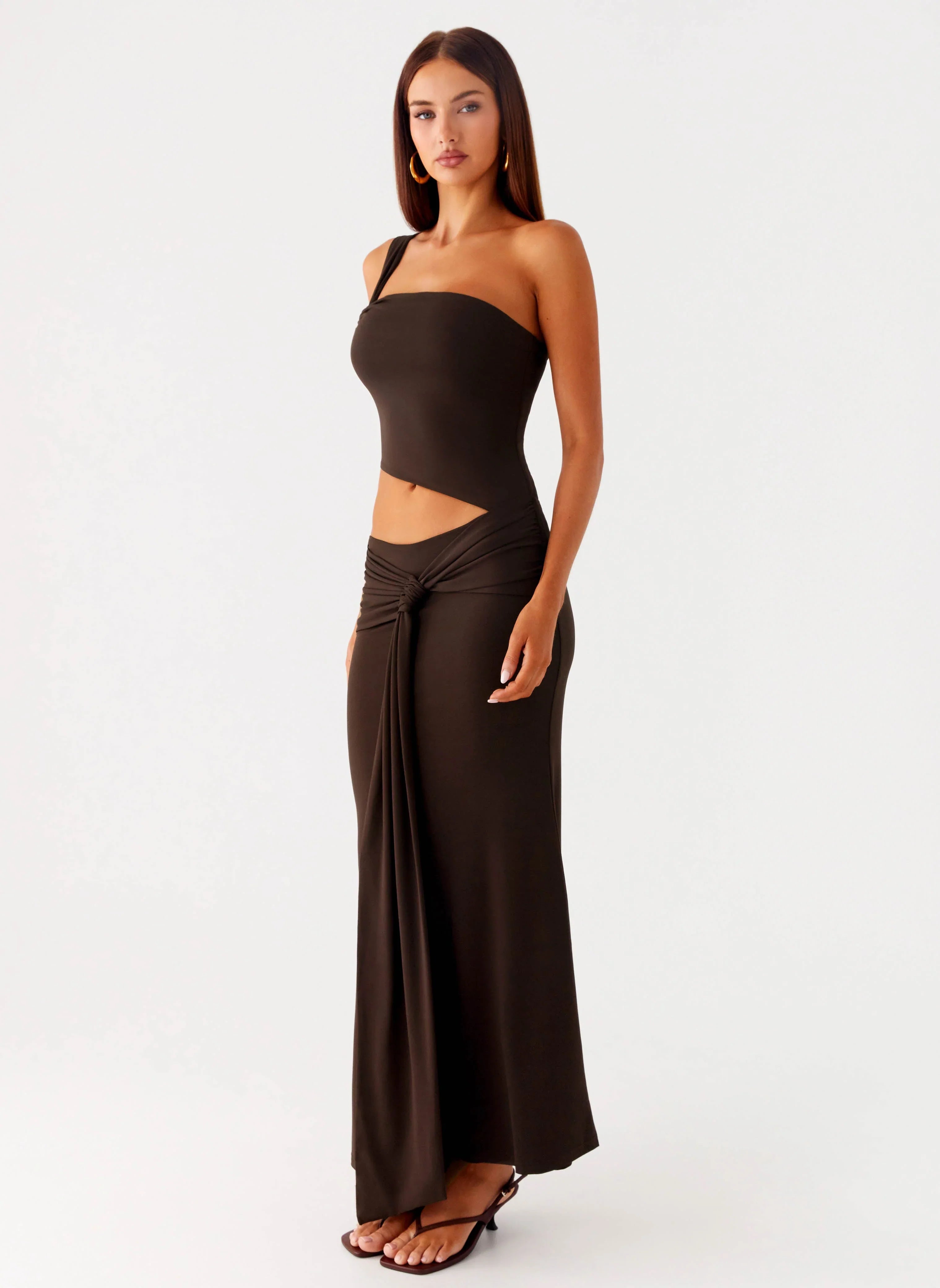 Luara Cut Out Maxi Dress Chocolate