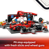 LEGO City F1 Pit Stop Pit Crew with Ferrari Car Toy Model Race Car Toy Building Playset for Kids Boys and Girls Ages 6 F1 Collectible for Fans Gift Idea for Birthdays 60443