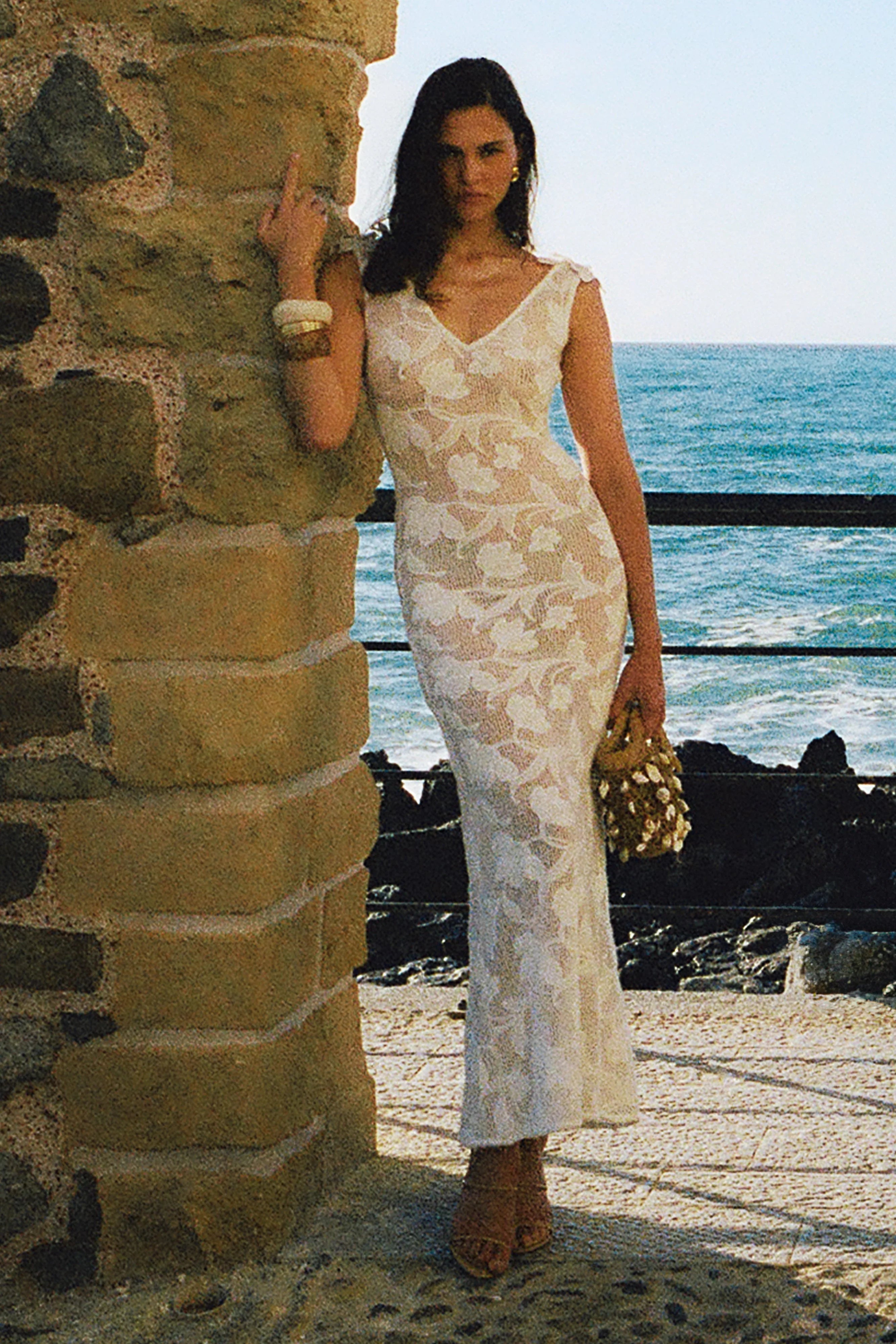 Cornelia Floral Sheer Maxi Dress Ivory