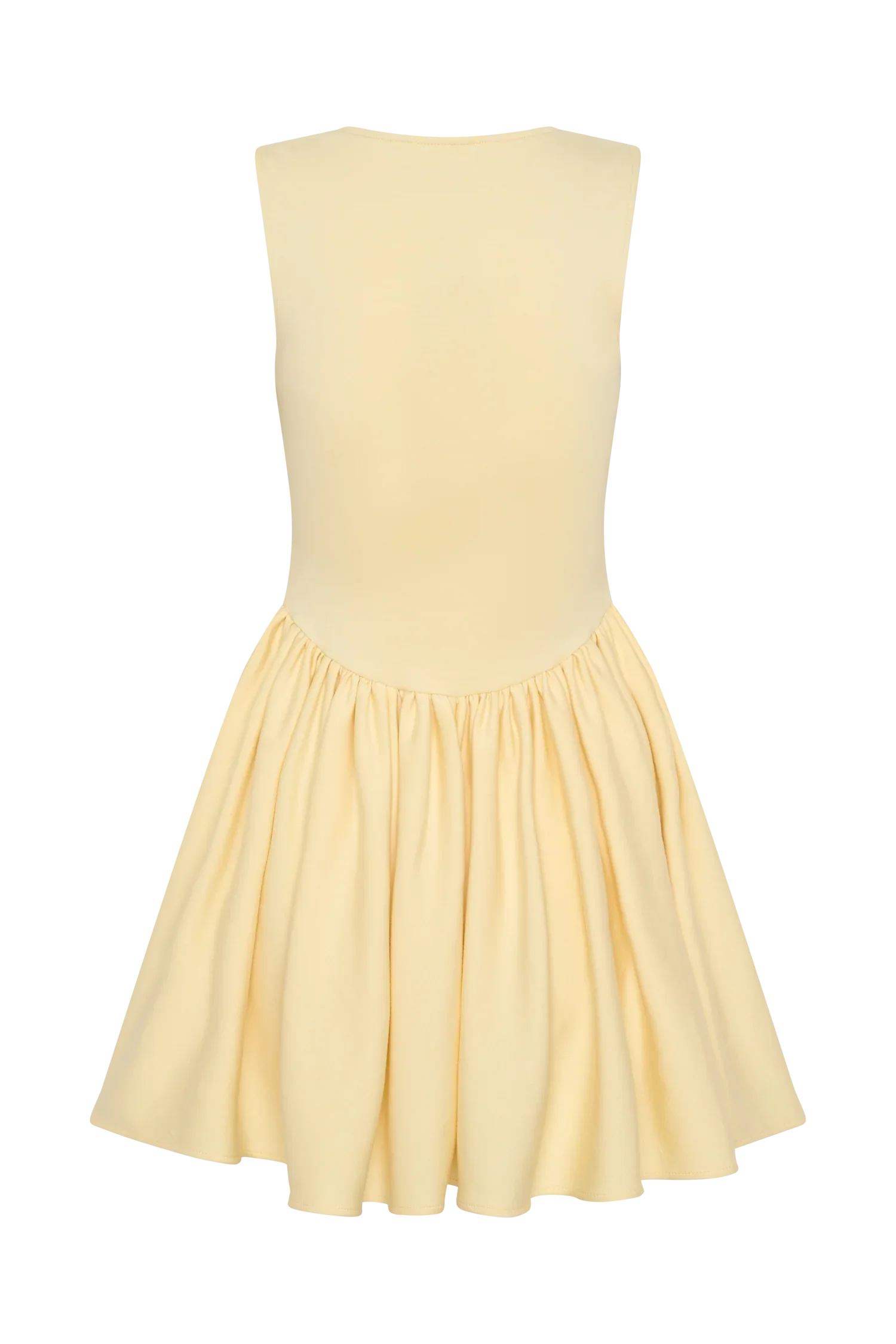 Sharon Scuba Jersey Mini Dress Pastel Lemon