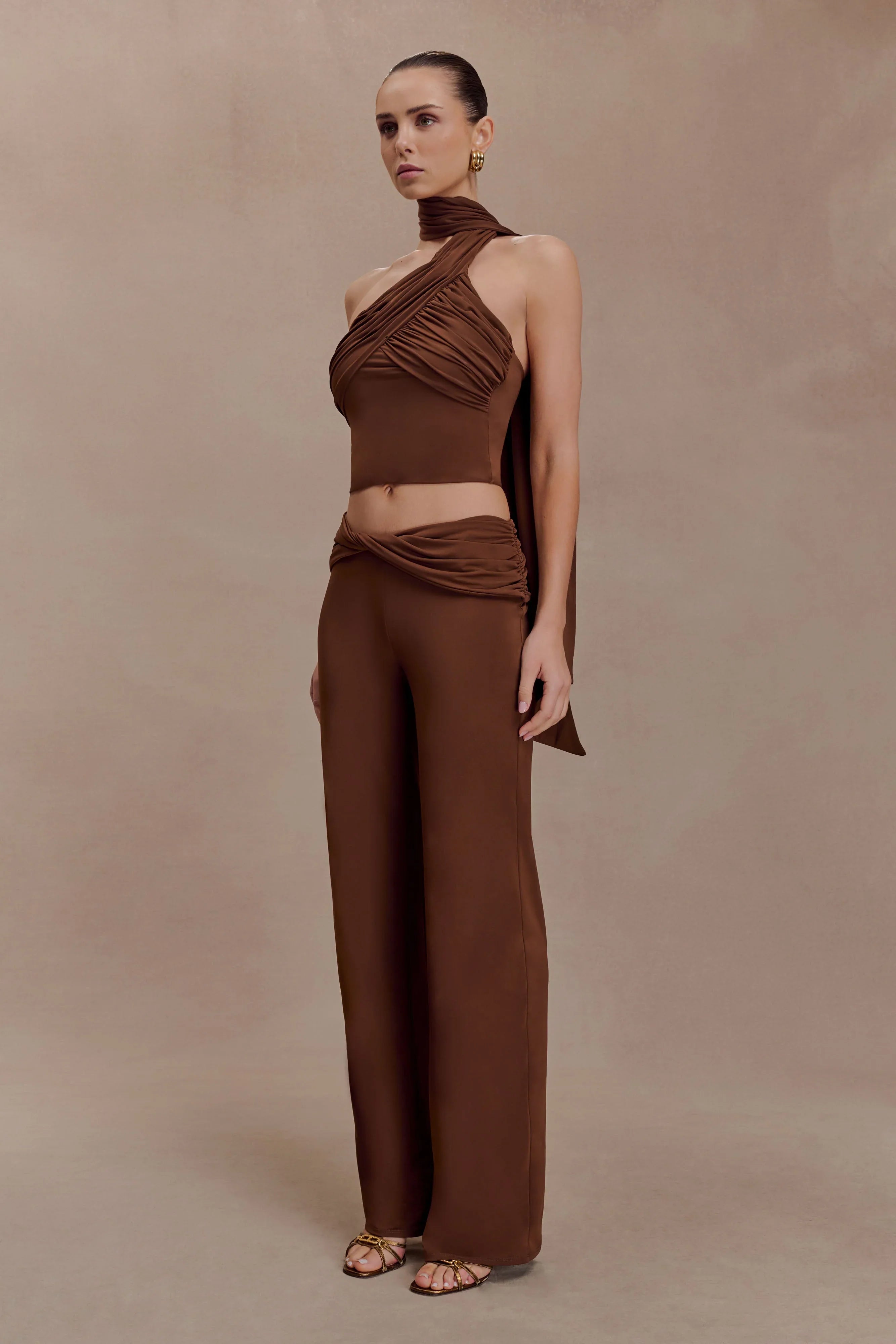 Lydia Slinky Straight Leg Pants Chocolate