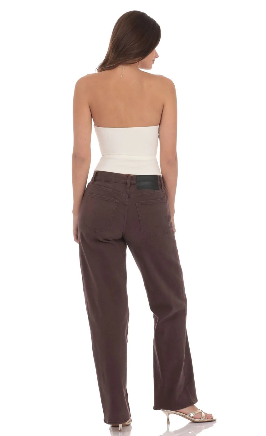 Keyhole Buckle Top in Ivory