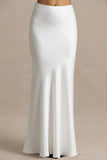 Lilah Cream Satin Maxi Skirt
