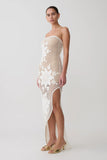 Mandie Hand Crochet Asymmetrical Maxi Dress White