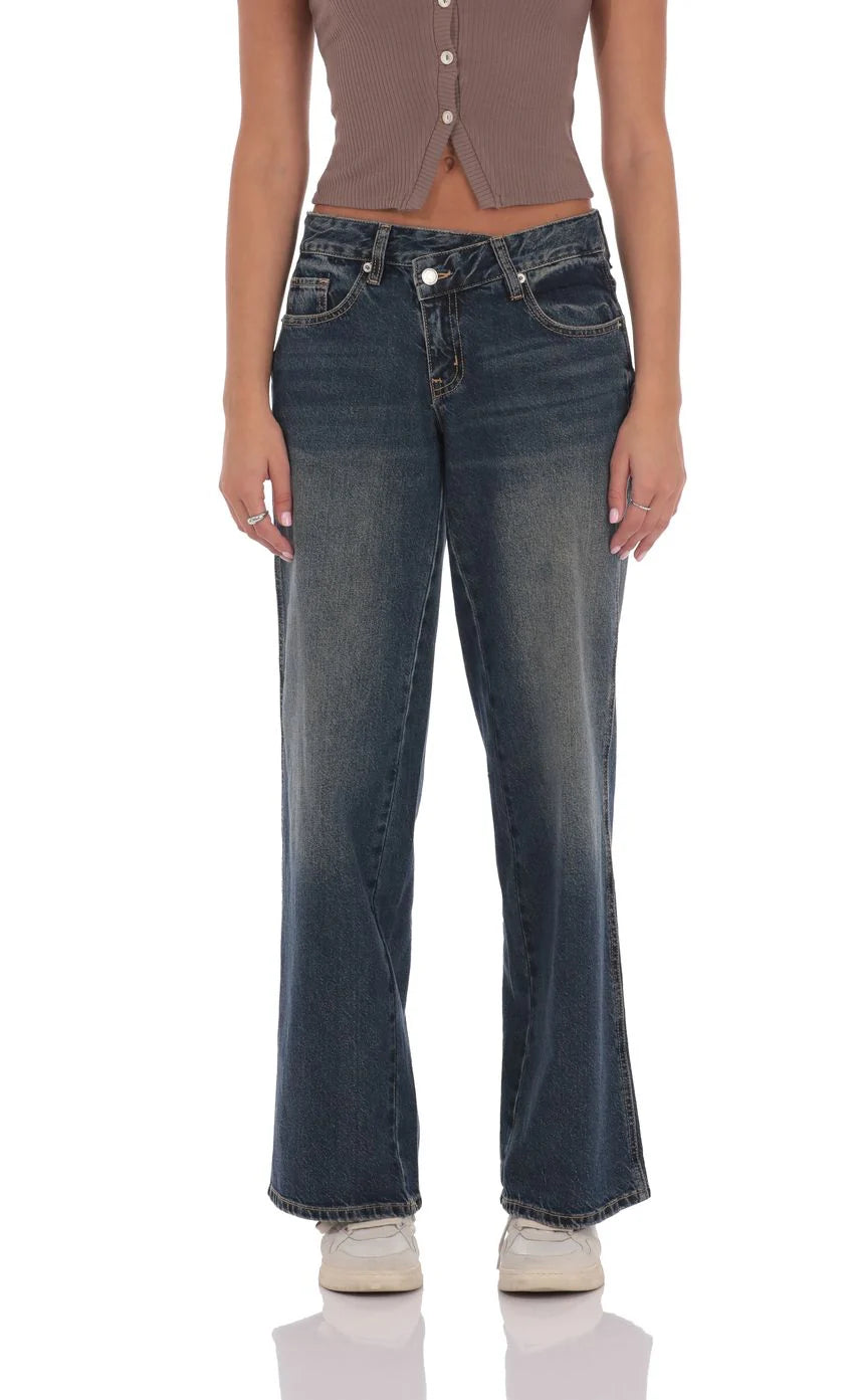 Low Rise Cross Jeans in Dark Wash