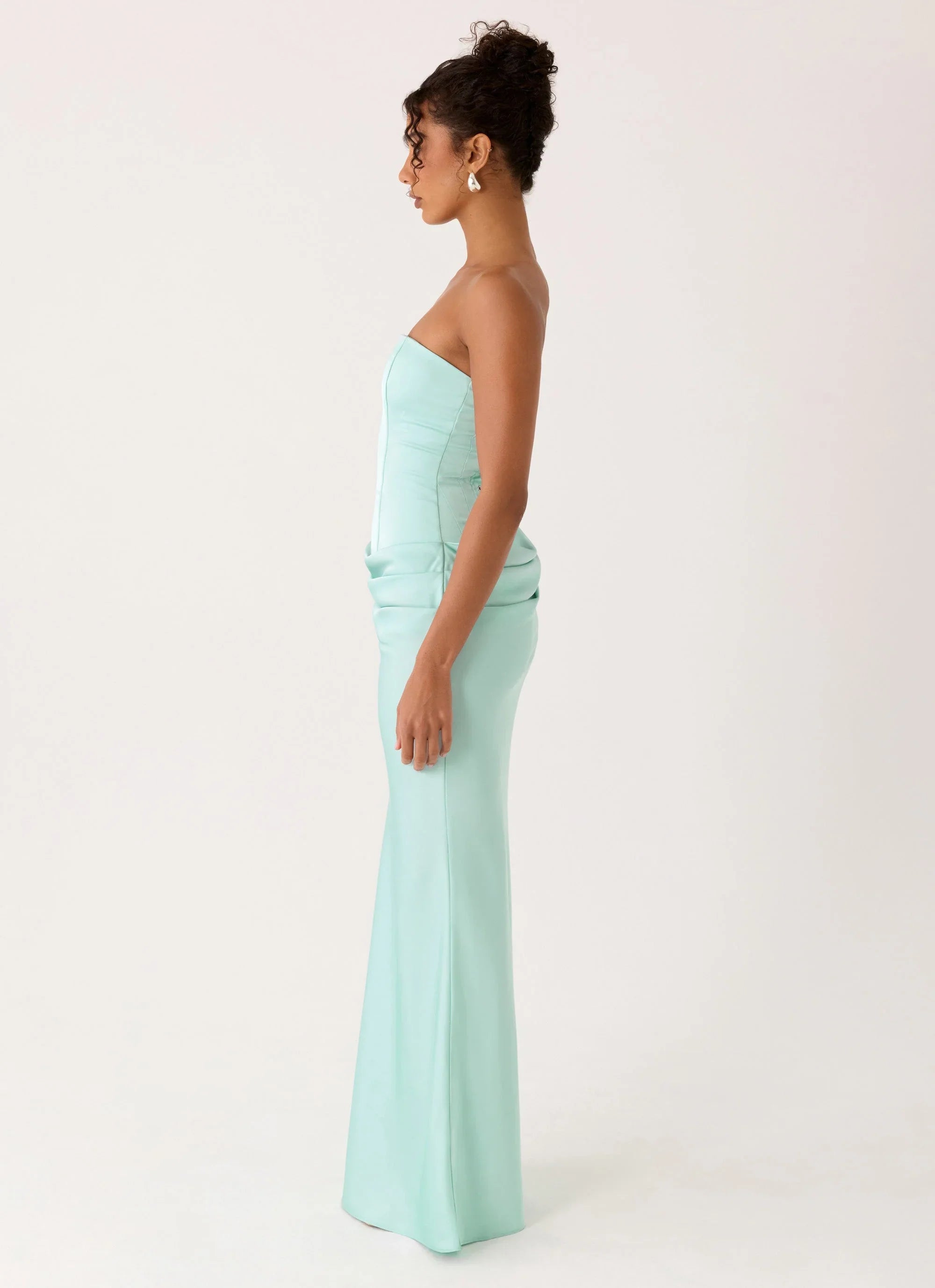 Adara Corset Maxi Dress Aqua