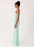 Adara Corset Maxi Dress Aqua