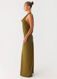 Opal Glow Maxi Dress Khaki