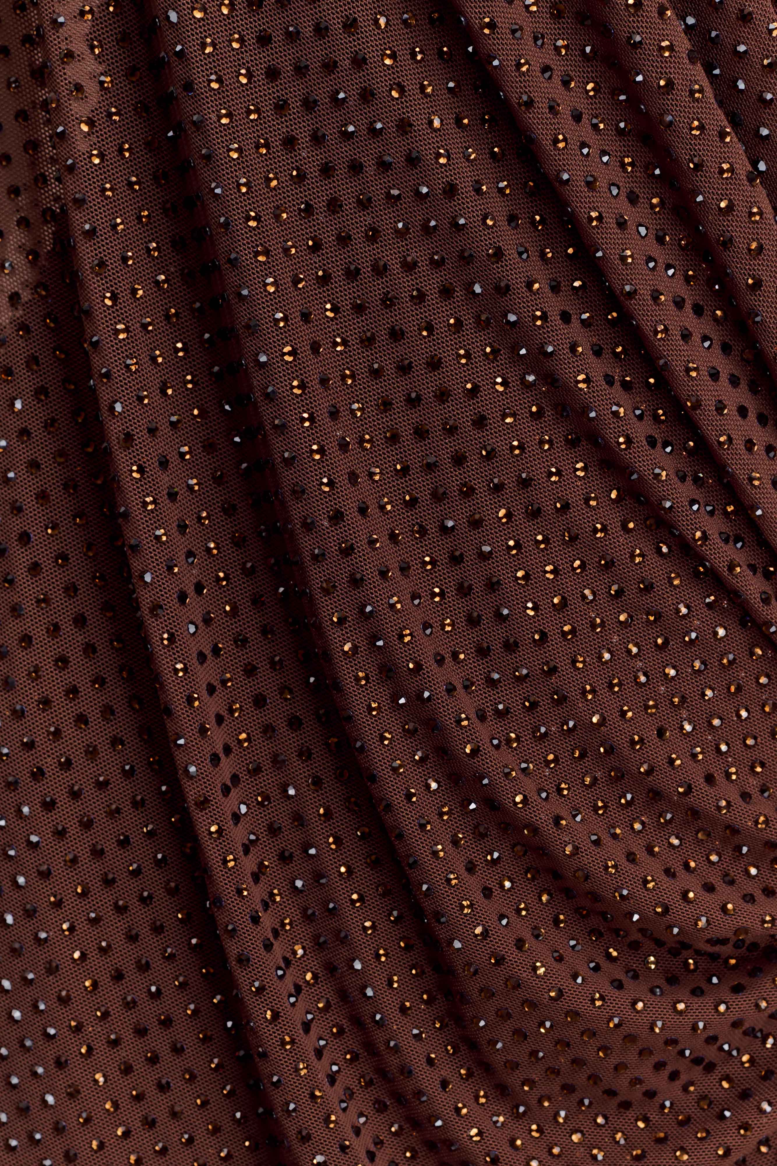 Bakari Diamante Cape Maxi Dress Chocolate