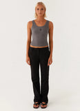 Signature Tank Top Dark Grey Marle