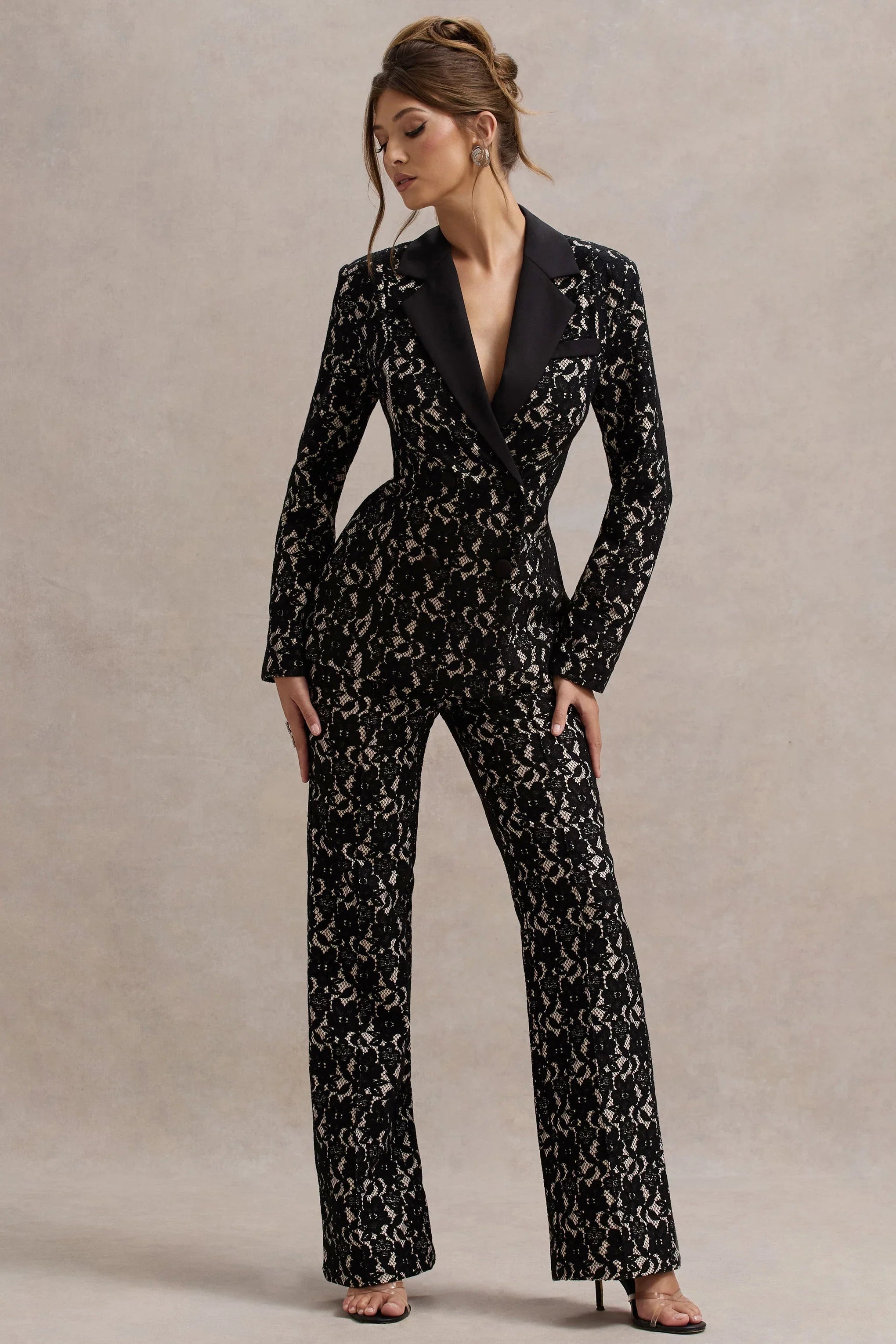 Kennedy Black Lace Tailored Blazer