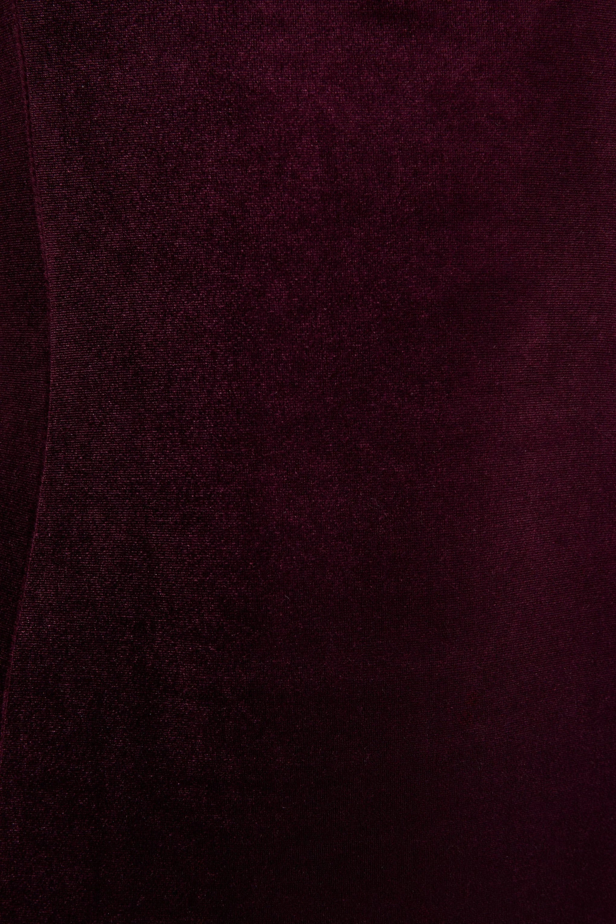 Emberlyn Burgundy Velvet Scoop Neck Fishtail Midi Dress
