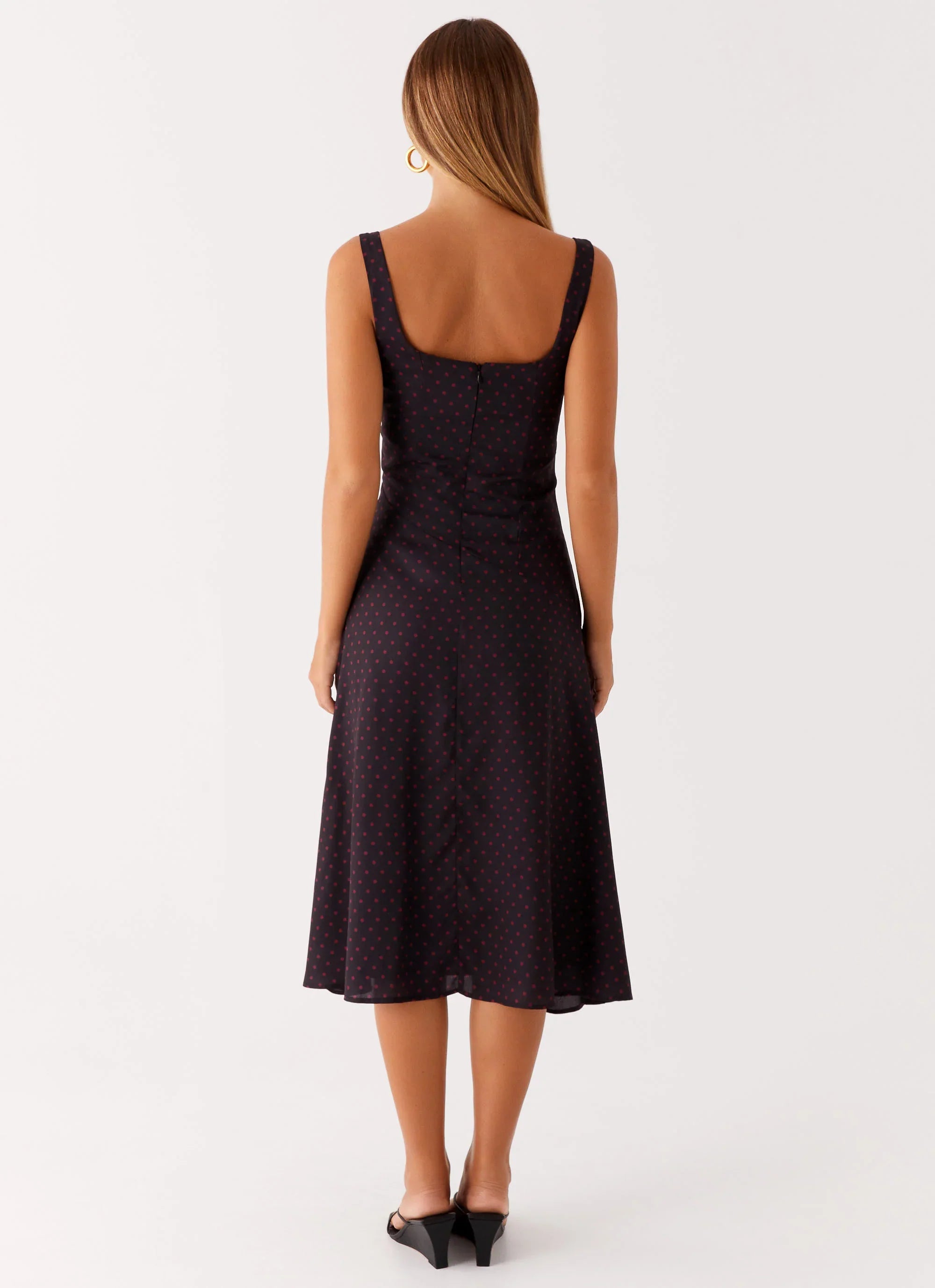 Rowyn Midi Dress Black Polka Dot