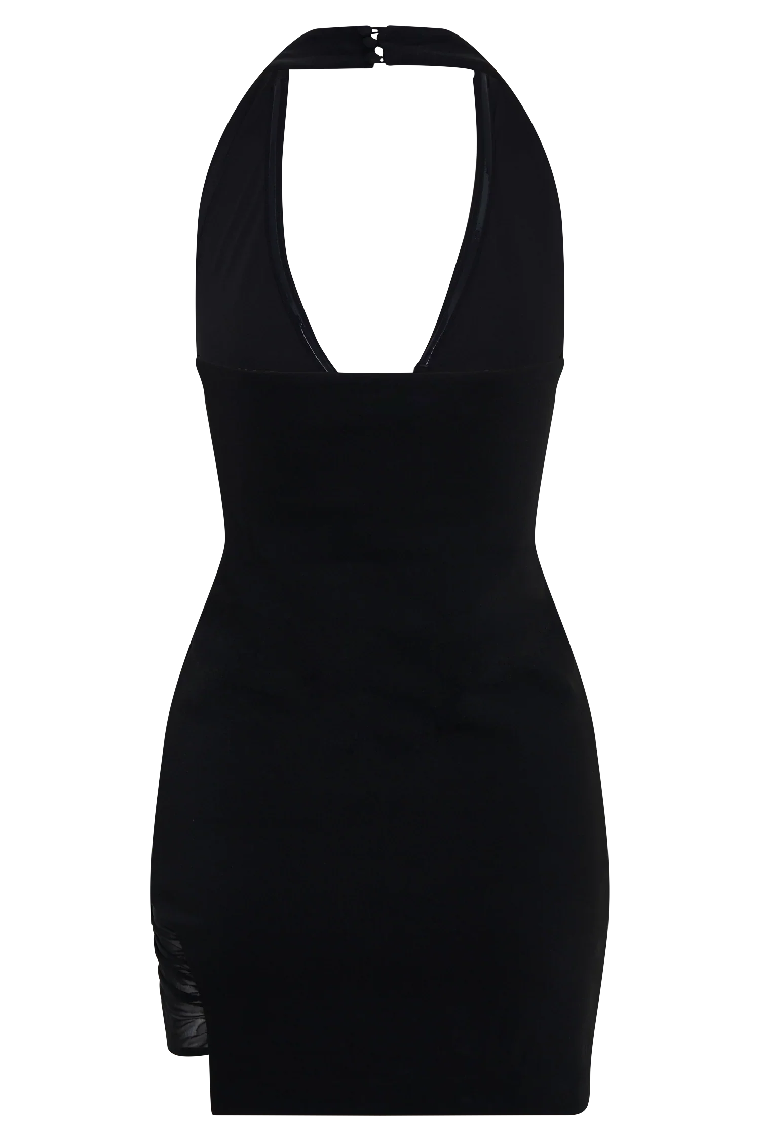 Aubree Crepe And Mesh Mini Dress Black