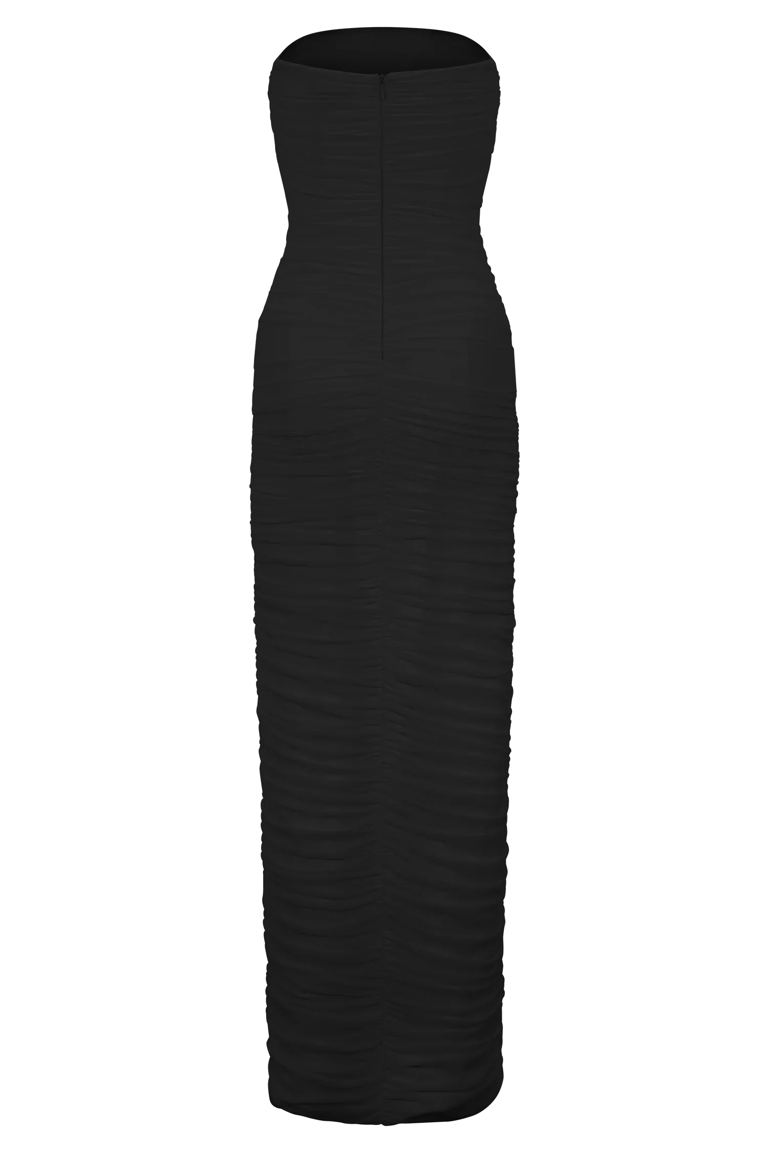 Jianna Strapless Mesh Maxi Dress Black
