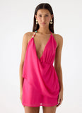 Nona Chiffon Mini Dress Fuchsia