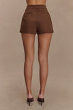 Sally Faux Suede Short Milk Chocolate