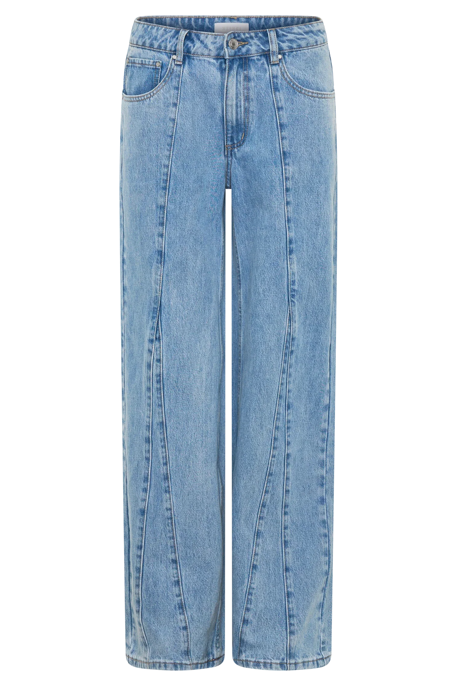 Roy Mid Rise Wide Leg Denim Jeans Classic Blue