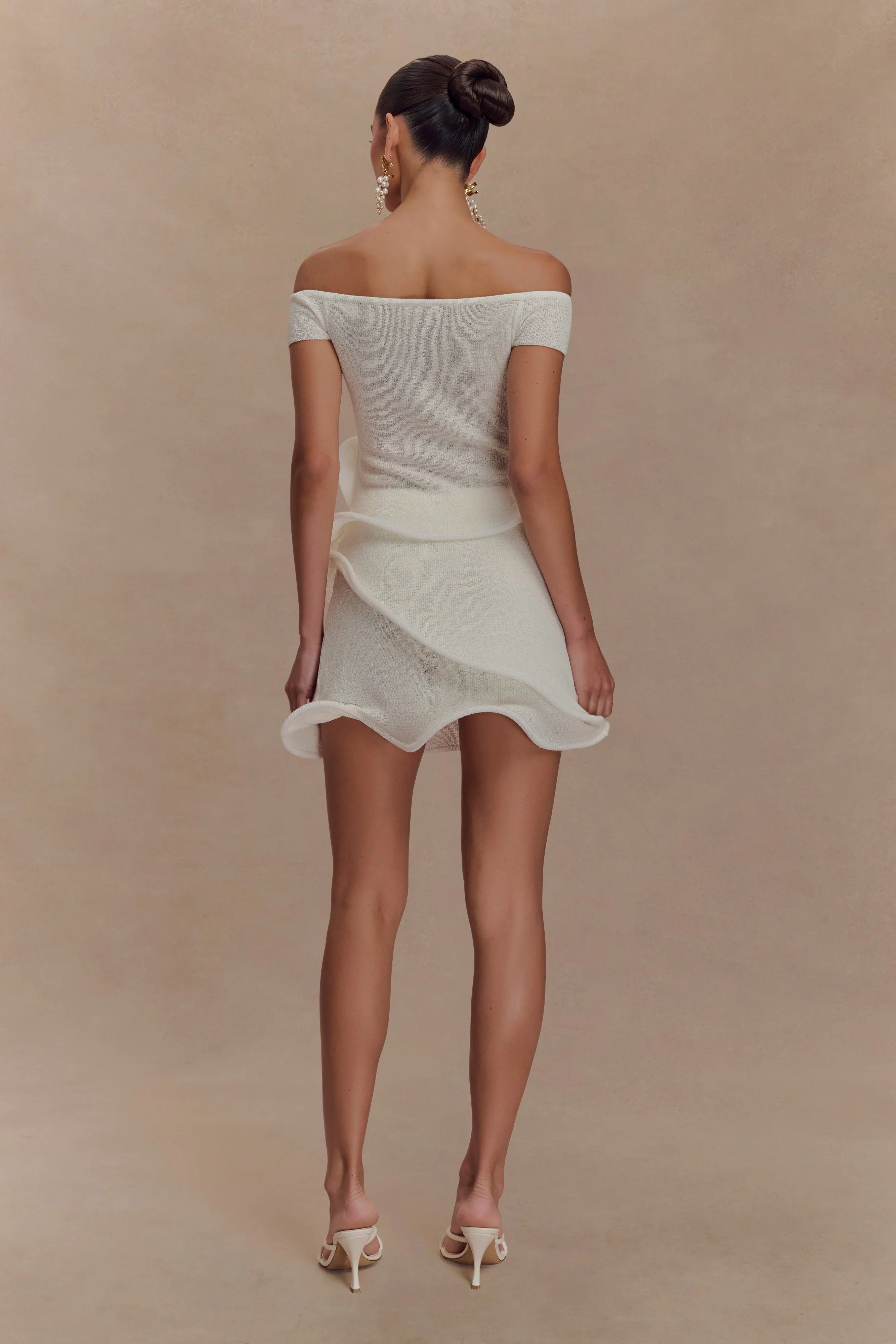 Haisley Off Shoulder Knit Top Ivory