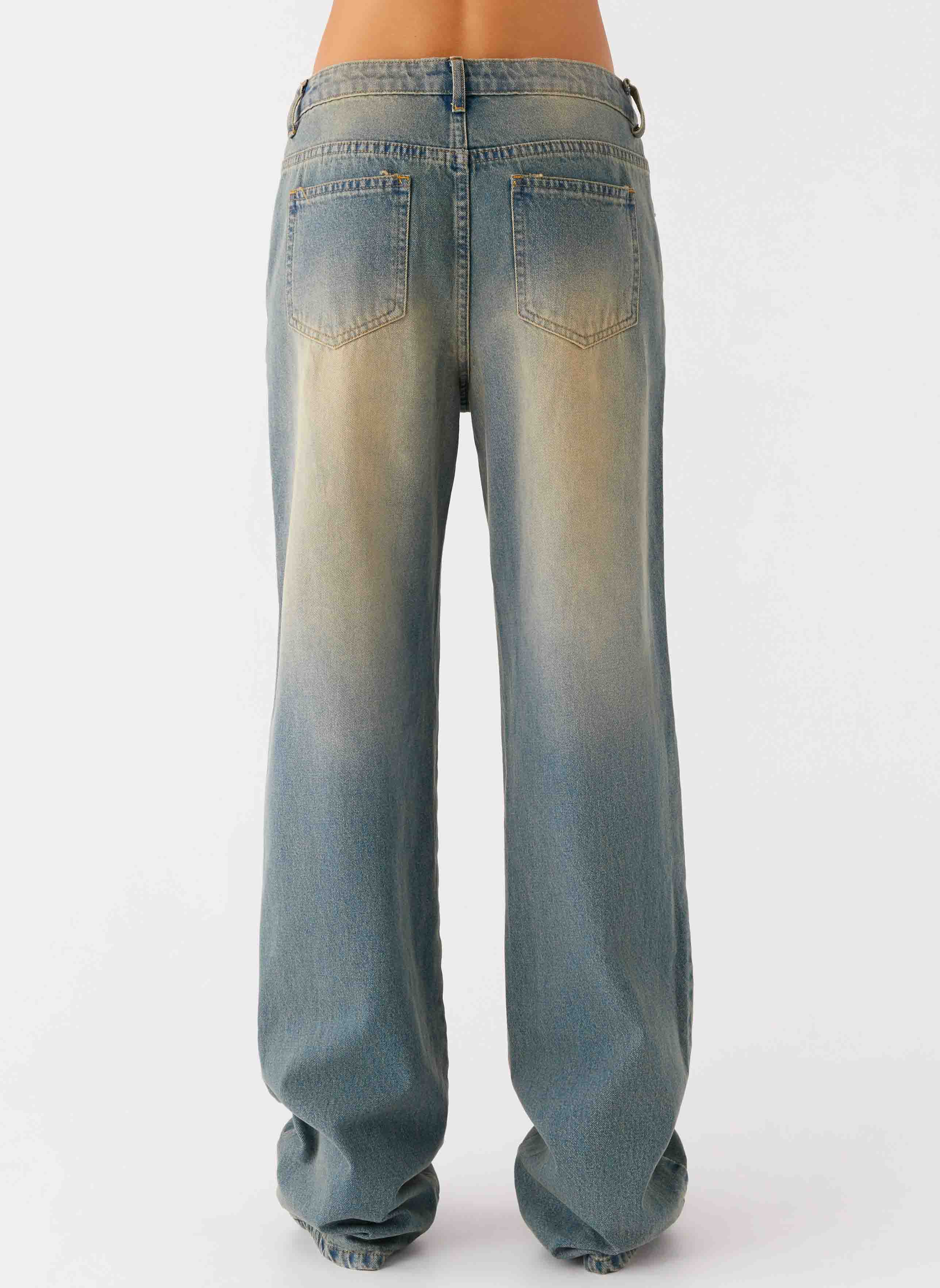 San Diego Straight Leg Denim Jeans Blue Wash