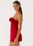 Patsie Strapless Mini Dress Red