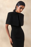 Deva Black High Neck Cape