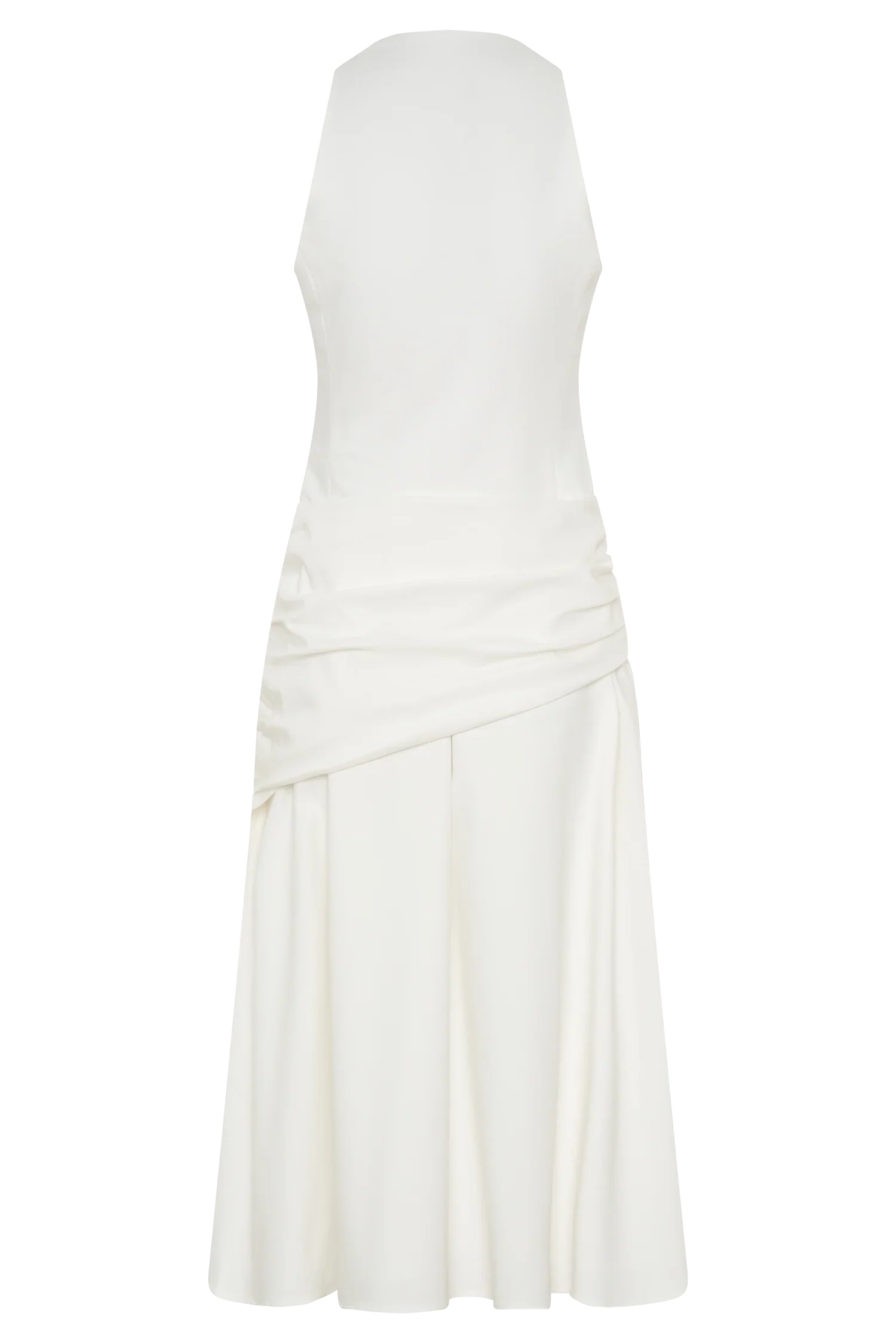 Emily Wrapped Waist Midi Dress White