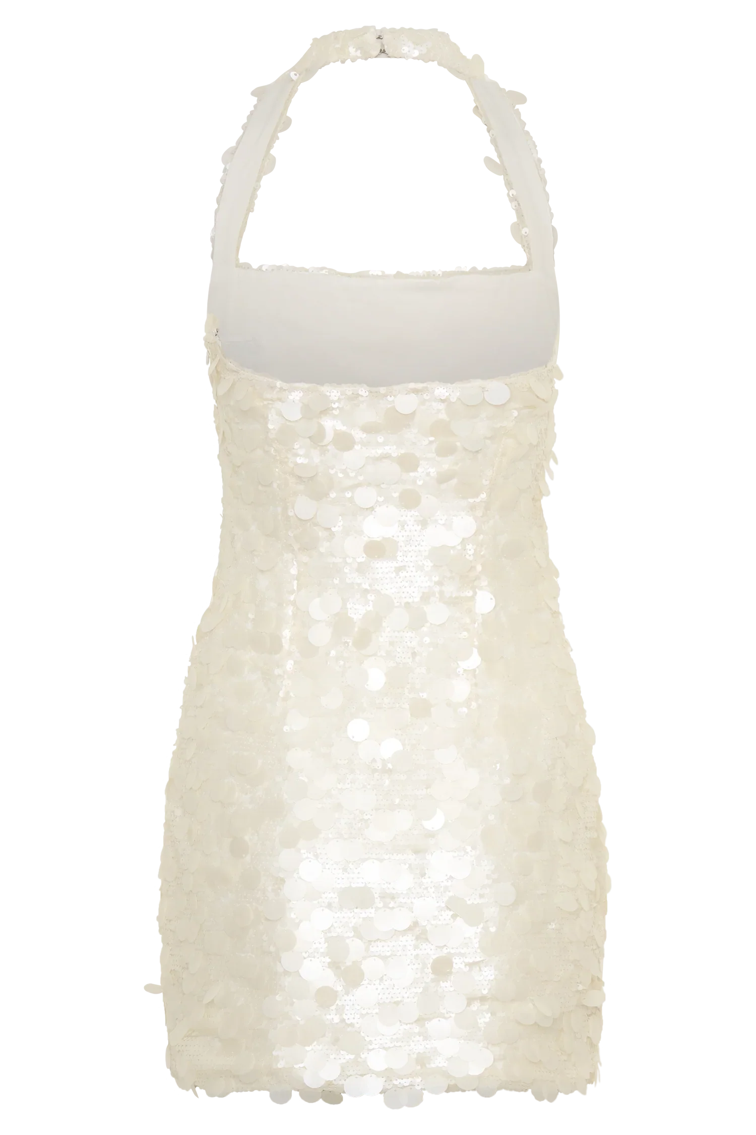 Caralee Sequin Halter Mini Dress Ivory