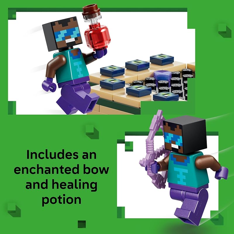 LEGO Minecraft Nether End Portal Journey Building Toy for Boys Girls Video Game Playset Toy Figures for Kids Ages 7 W Cool Hero Minifigure Gift Idea for Birthdays 21584
