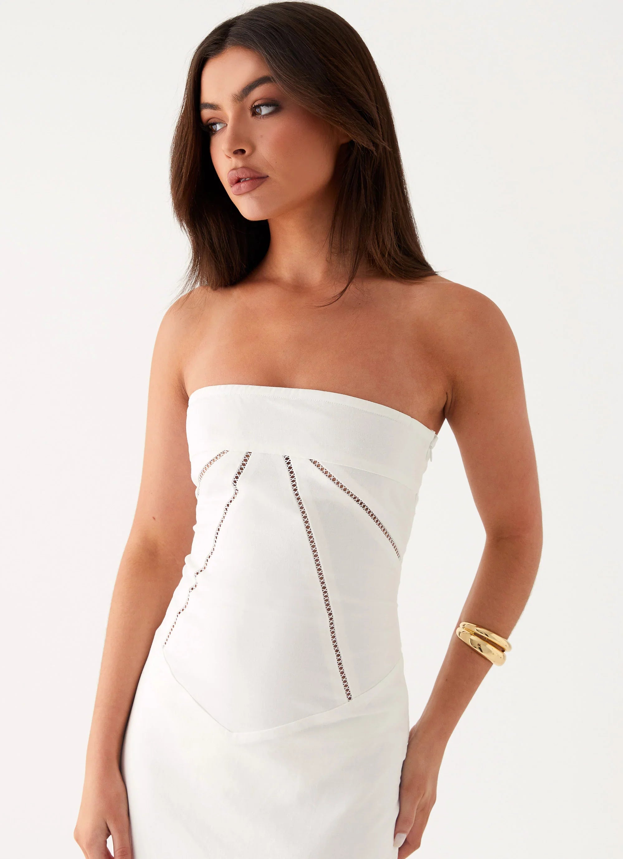 Cerisa Linen Maxi Dress White