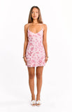 Tamia Pink Sequin Party Mini Dress