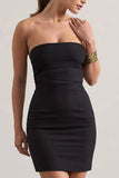 Indie Black Bodycon Bandeau Mini Dress With Cut Outs