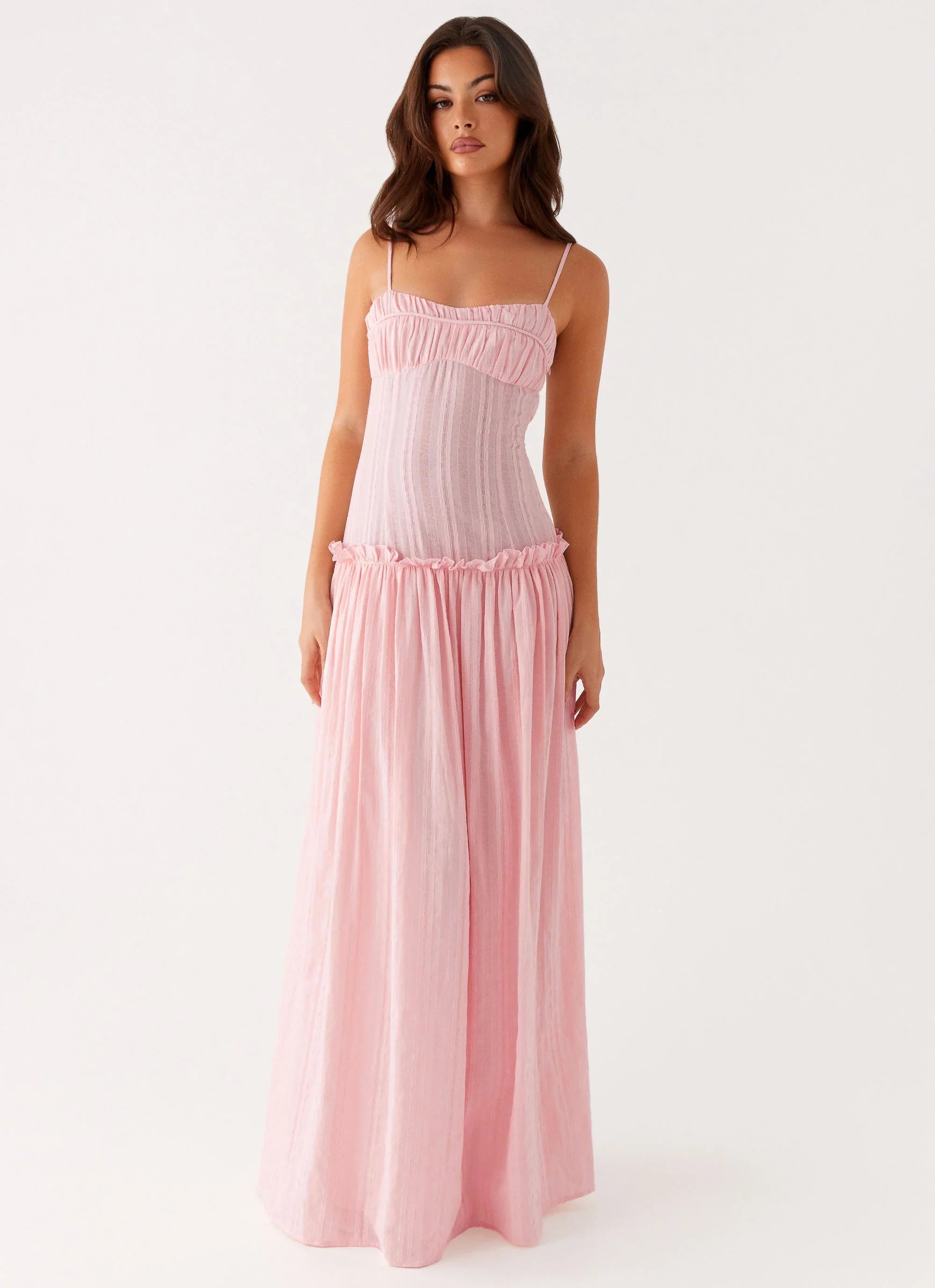 Jacinda Drop Waist Maxi Dress Pink