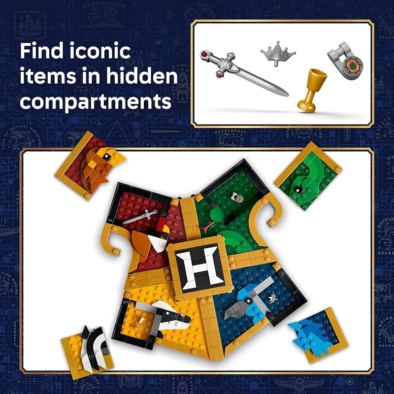 LEGO Harry Potter Hogwarts House Crest 76462 Collectible Building Toy for Girls Boys Ages 12 Display as Bedroom or Book Shelf Decor W Stand 545 pieces Gifts Idea