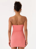 Jiliana Strapless Mini Dress Coral