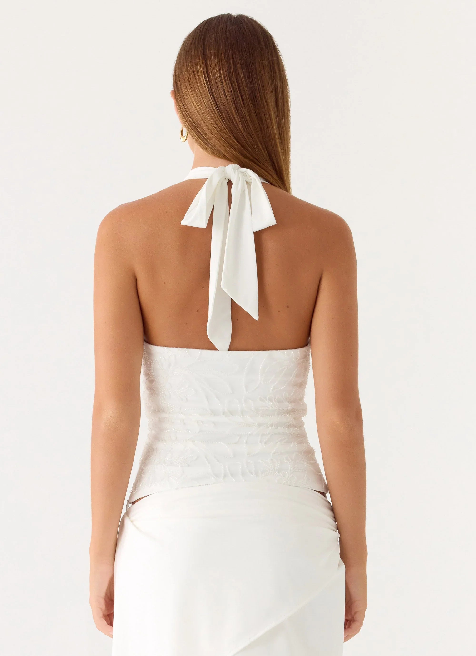 Kyre Beaded Top White