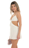 Ruffle Cut Out Dress in Ivory