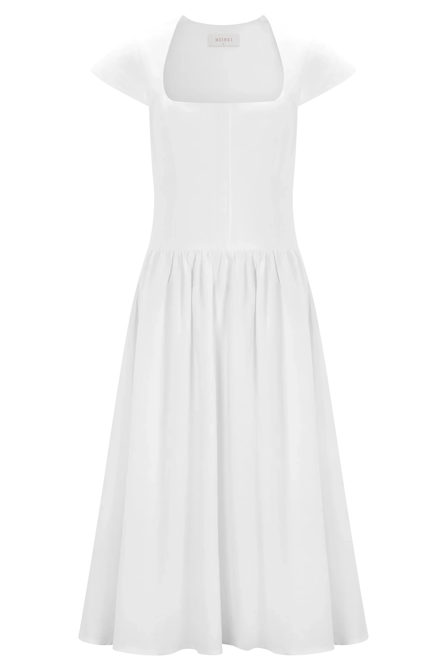 Ayla Cotton Fit And Flare Midi Dress White
