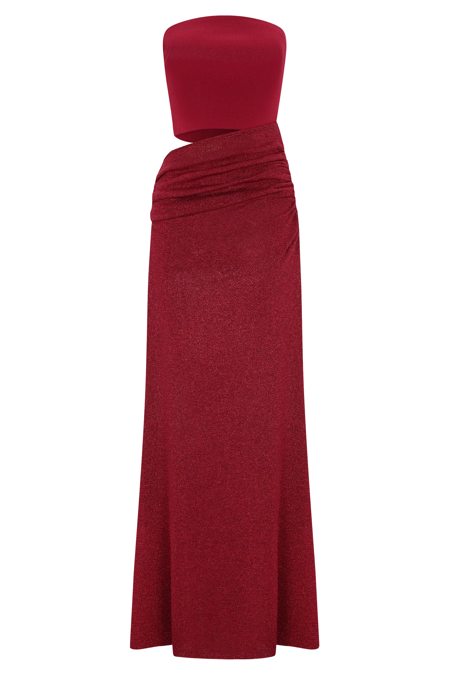 Jasiel Strapless Knit Maxi Dress Red