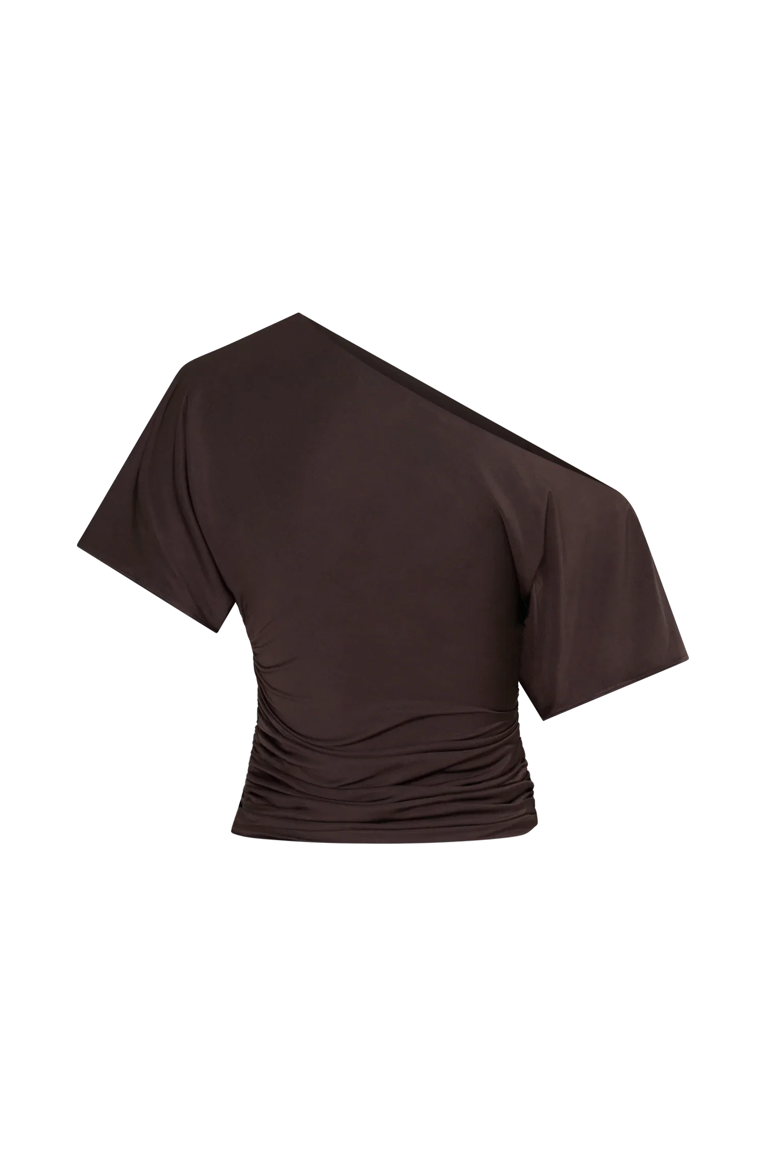Luu Off Shoulder Slinky Top Dark Chocolate