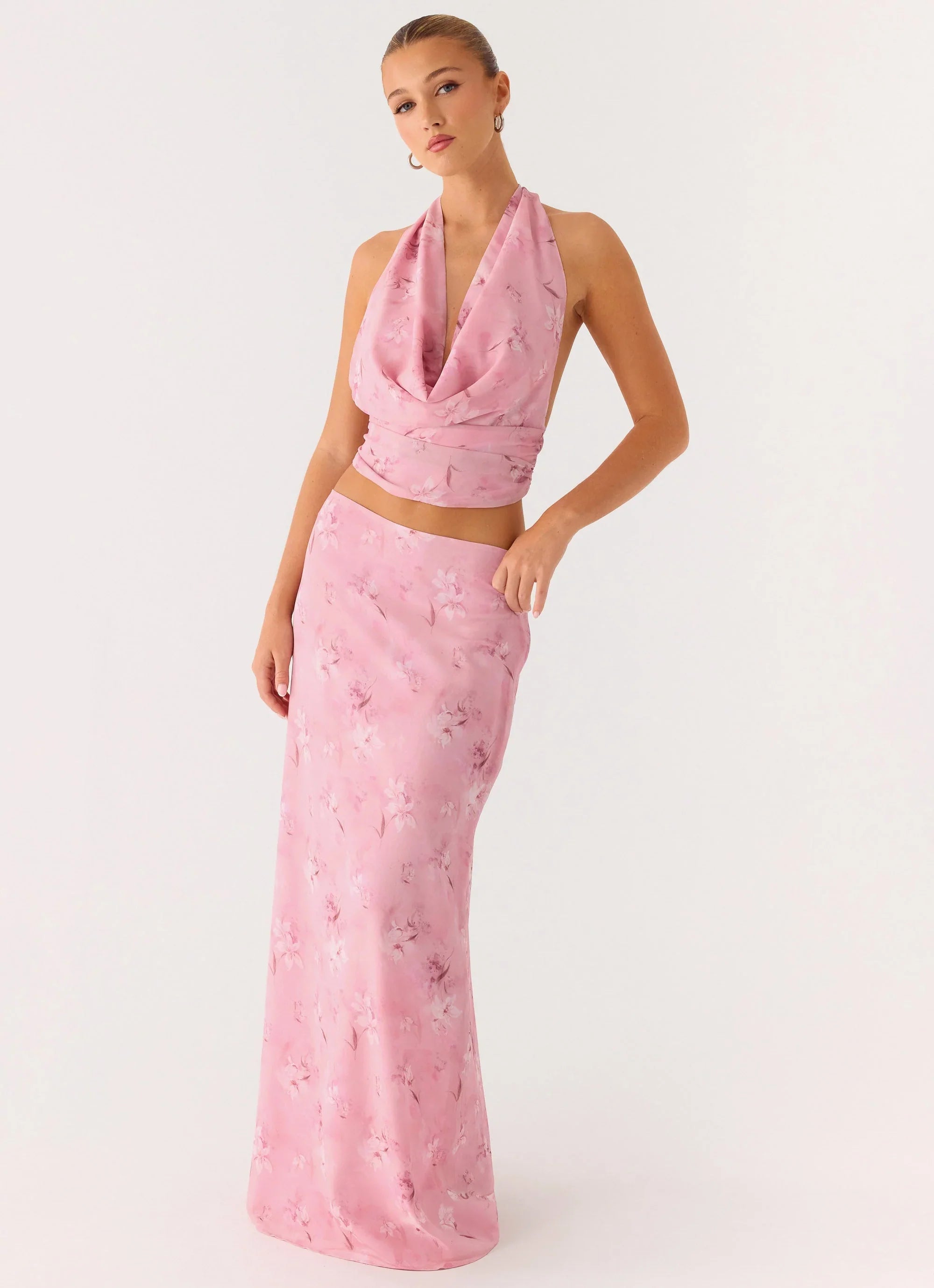 Soulful Low Rise Maxi Skirt Vintage Floral
