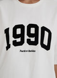 White 1990 Slogan Oversized T Shirt