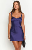 Marbelle Navy Satin Mini Dress