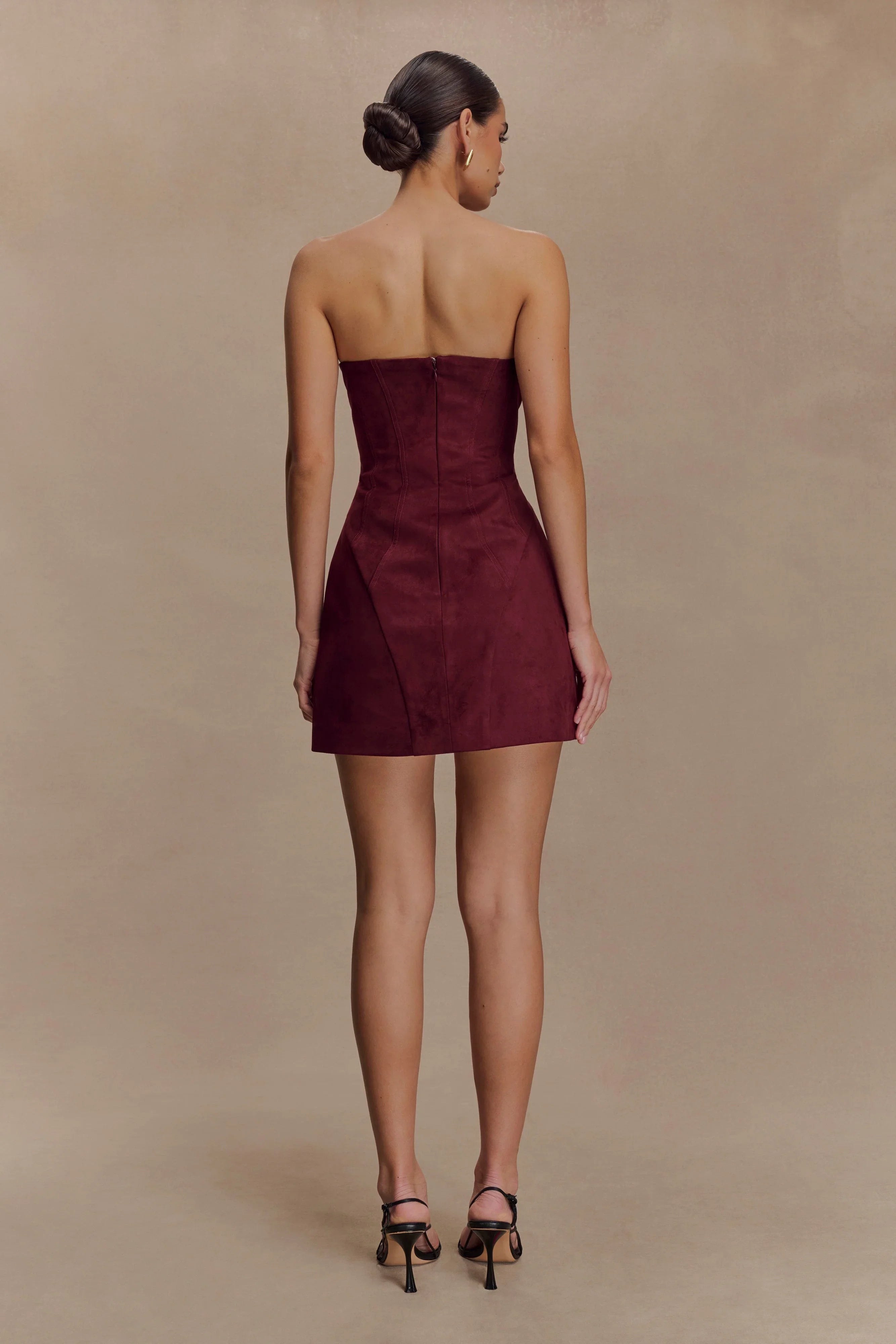 Andy Faux Suede Mini Dress Wine
