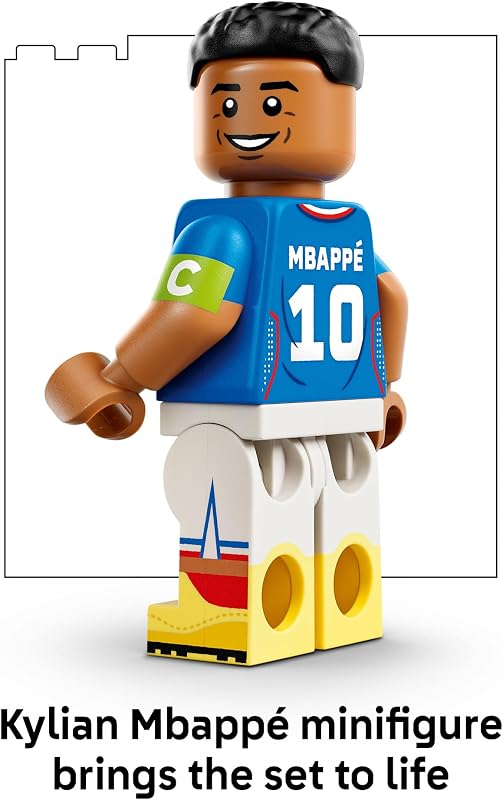 LEGO Editions Kylian Mbappé Soccer Highlights Building Set for Boys Girls Ages 10 Collectible Soccer Gift with Plaque Kids Bedroom or Shelf Decor 43013