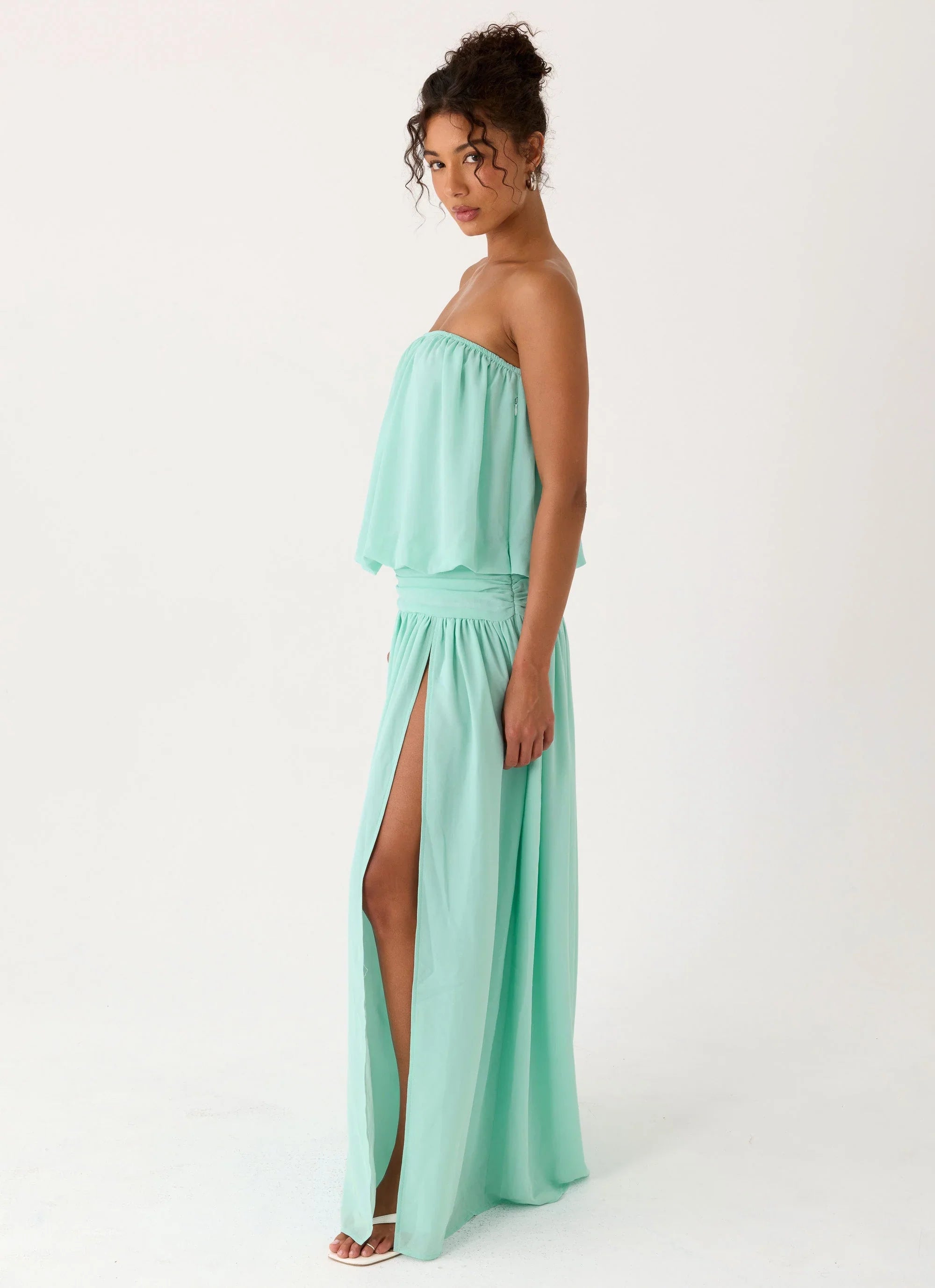 Lioras Strapless Maxi Dress Aqua