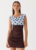Times Two Mini Dress Chocolate Dot