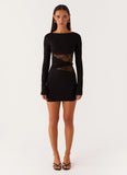 Echo Long Sleeve Mini Dress Black