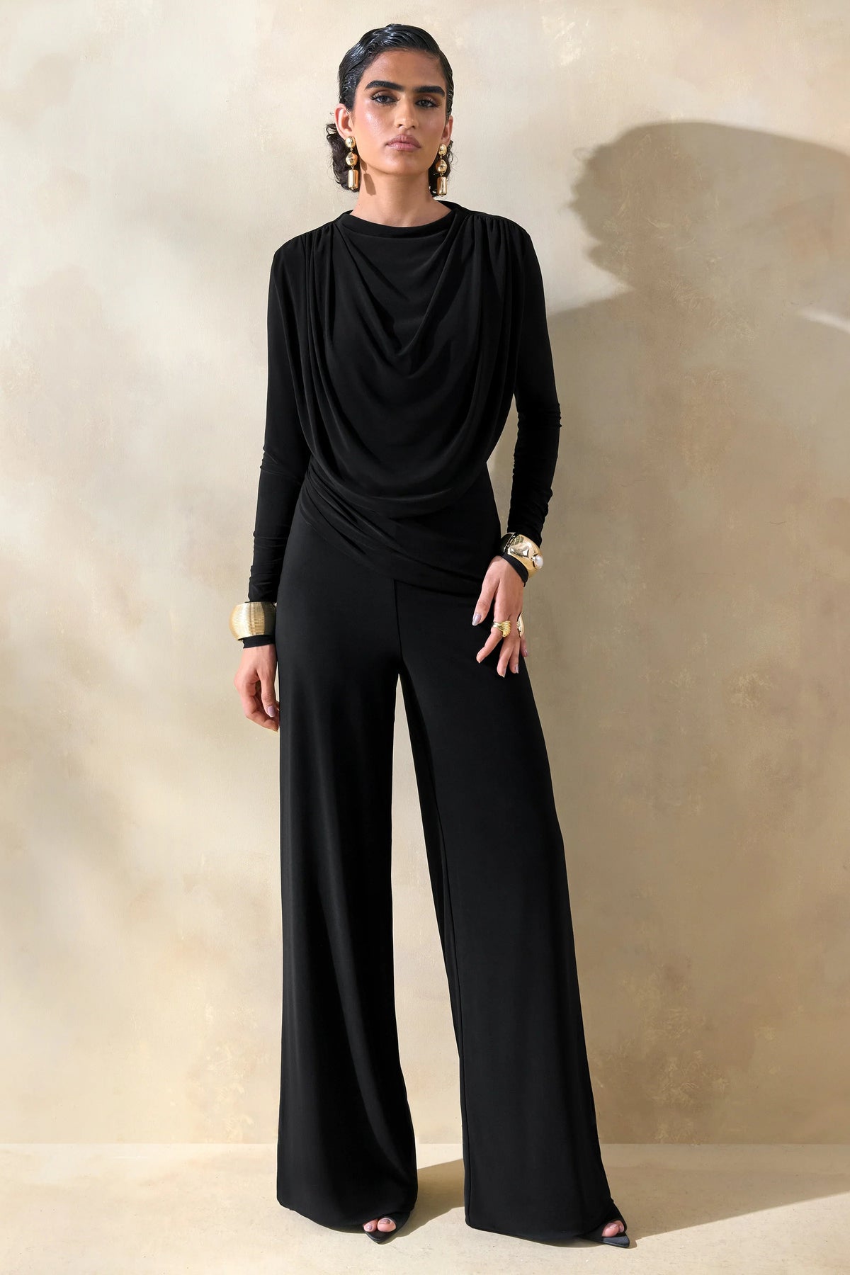 Safirra Black Wide Leg Trouser